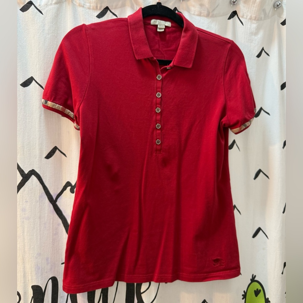 BURBERRY Red Polo Shirt